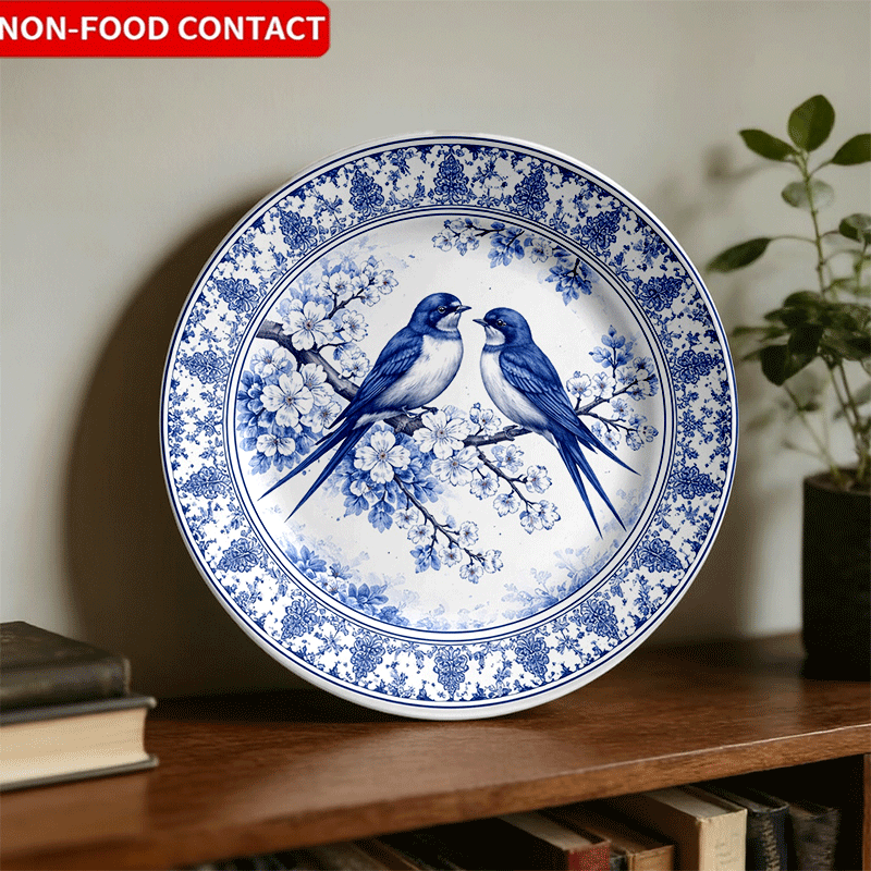 Home Cooking Recipes - Prato decorativo com floral chinês iridescente