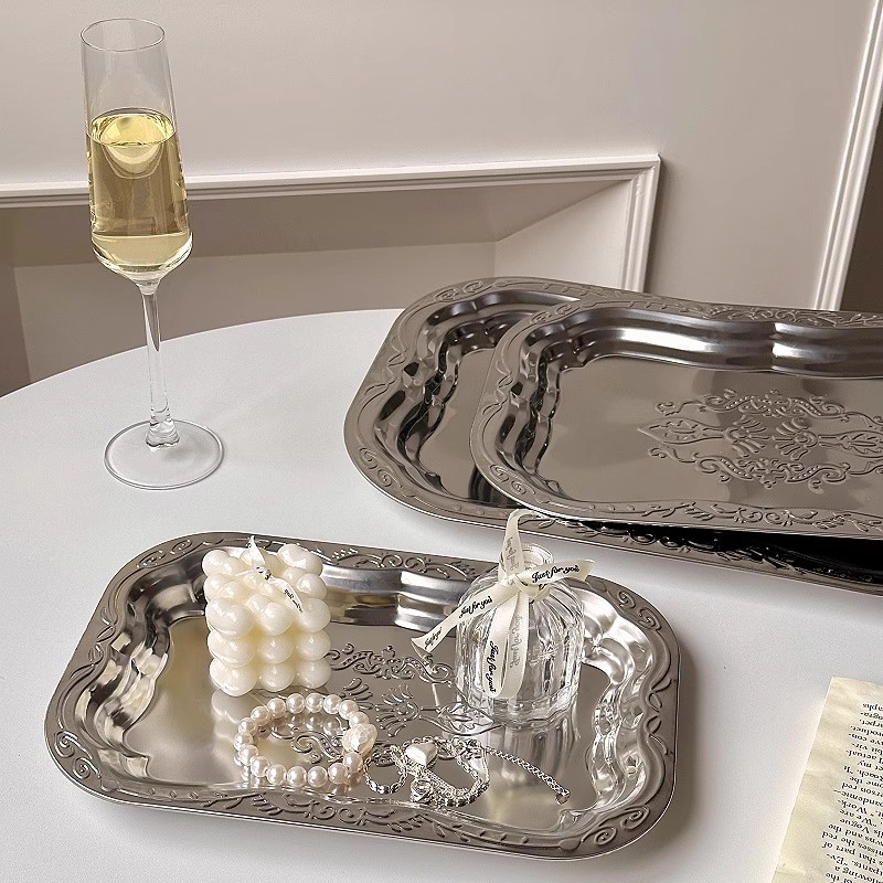 Bandeja decorativa de aço inox - Home Cooking Recipes avaliação e preço